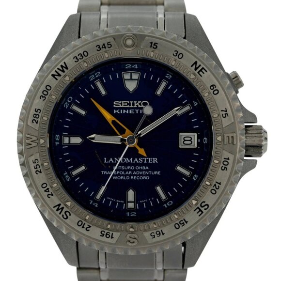 Seiko Kinetic 41mm Titanium Watch Mitsuro Ohba SBCW009 Landmaster - Picture 1 of 9